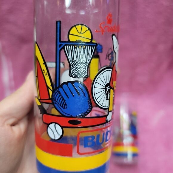 Vintage 1988 Spuds Makenzie Bud Light glass set (3) Anheuser-Busch collectible - Picture 10 of 10